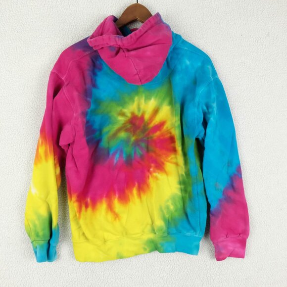 Vintage Hoodie Womens Small Tie Dye Psychedelic Hippie Sweatshirt Hooded Y2K - Picture 4 of 7